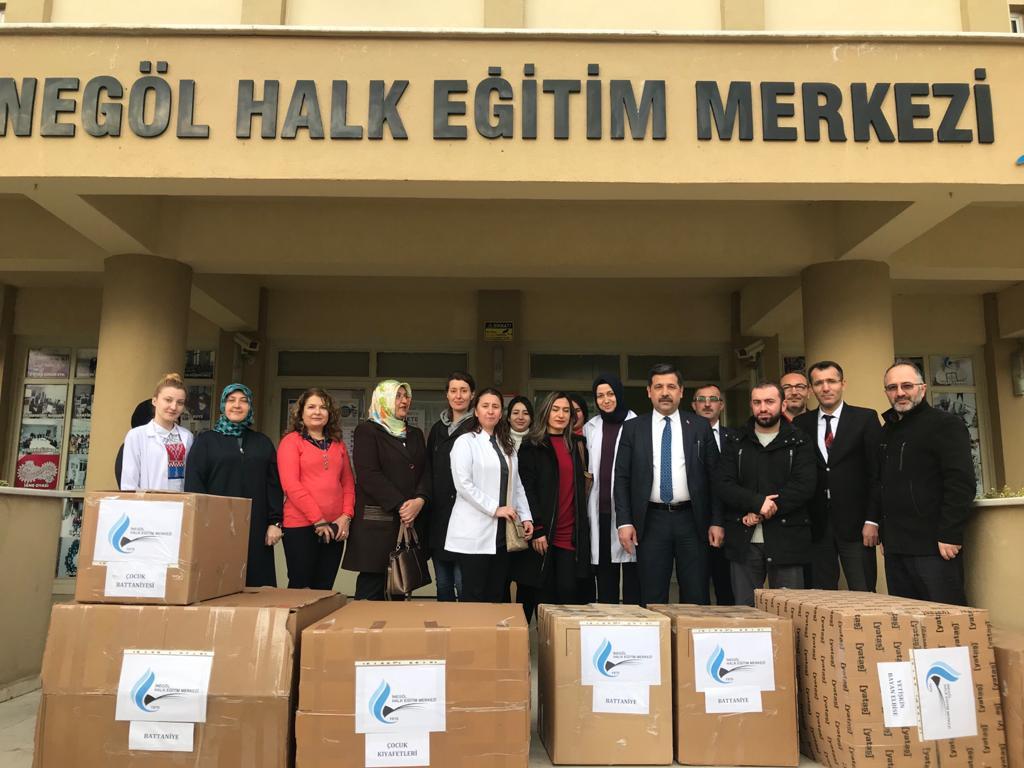 İdlip ve Elazığa Halk Eğitimi Merkezi Usta Öğretici ve Kursiyerlerden Yardım
